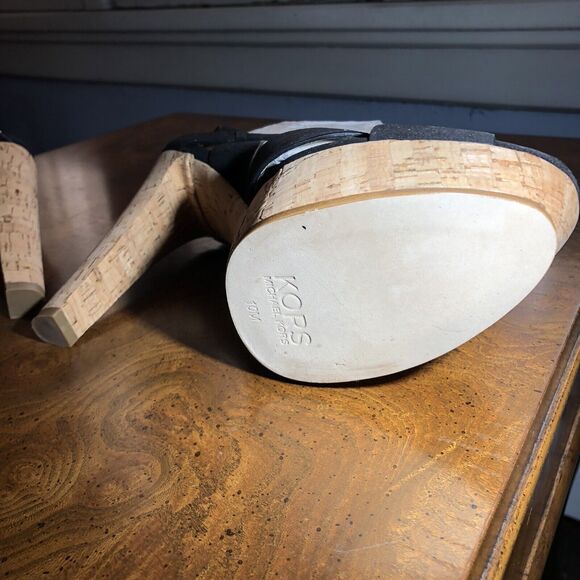 Michael Kors Adair Blk Suede Cork Platform High Heel Sandals Size 10M New In Box - Picture 4 of 11